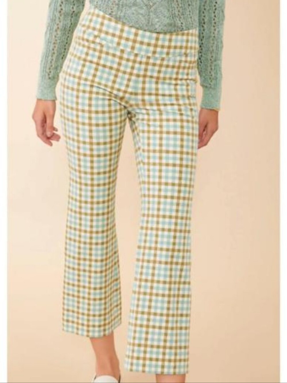 SPARTINA 449 Maren Kick Flare Plaid Pants